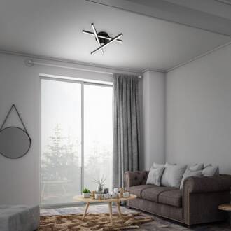 Briloner Plafondlamp Rey, glittereffect, 3-lamps, zwart