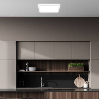 Briloner Plafondlamp Tava A, 29x29 cm, kunststof, wit