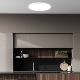 Briloner Plafondlamp Tava A, Ø 42 cm, kunststof, wit