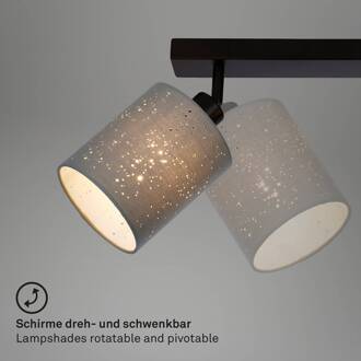 Briloner Plafondspot Stofa met sterdecoratie, grijs 2-lamps grijs, zwart