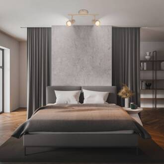 Briloner Plafondspot Tapp, beige, lengte 28 cm, 2-lamps, metaal GU10