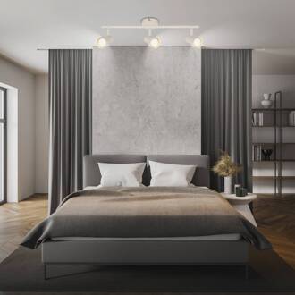 Briloner Plafondspot Tapp, wit, lengte 48 cm, 3-lamps, metaal, GU10