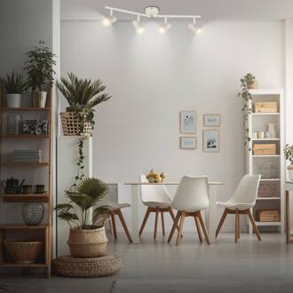 Briloner Plafondspot Tapp, wit, lengte 61 cm, 4-lamps, metaal, GU10