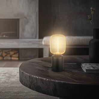 Briloner Tafellamp Rist, zwart/goud, hoogte 22 cm, metaal zwart, goud