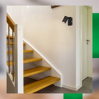 Briloner Wandlamp Isil A, zwart, 1-lamp, metaal, draaibaar