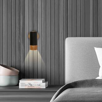 Briloner Wandspot Plek GU10 zwart/hout 1-lamp zwart, licht hout