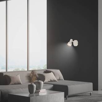 Briloner wandspot Tapp, wit, Ø 8 cm, 1-lamp, metaal, GU10