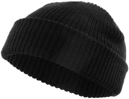 Brimless Hoeden Hip Hop Beanie Skullcap Straat Gebreide Hoed Vrouwen Mannen Acryl Unisex Casual Solid Pompoen Draagbare Meloen Cap zwart