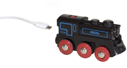 BRIO oplaadbare locomotief met mini USB-kabel 33599 Zwart
