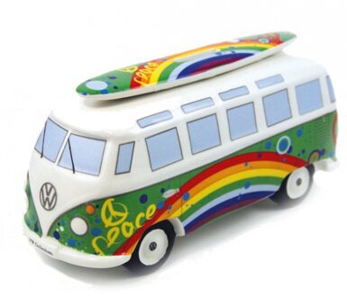 Brisa Peace VW bus spaarpotten 21 cm - Spaarpotten Multikleur