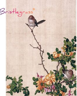 Bristlegrass Houten Legpuzzels 500 1000 Stuks Rose Pioen Bloem Giuseppe Castiglione Educatief Speelgoed Chinese Schilderen Decor