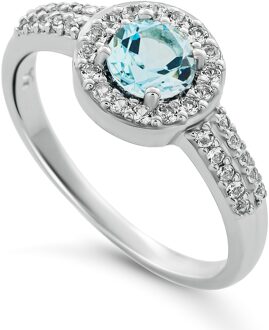 'Bristol' Dames 925 Sterling Zilver Set: Ketting + Oorbellen + Ring - Zilver SET-7579/B - O 1/2