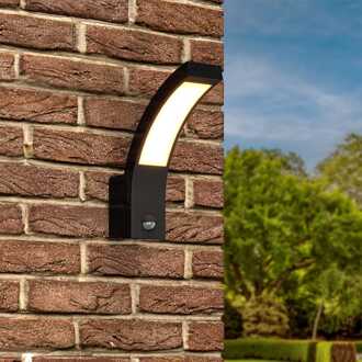 Bristol - LED Wandlamp met sensor - 10 Watt 814 Lumen - Bewegingssensor en schemerschakelaar - 3000K warm wit licht - zwart