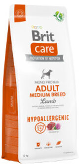 Brit 12 kg Hypoallergenic Adult Medium Breed Lam & Rijst Brit Care Dog Hondenvoer