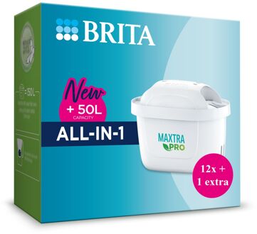 BRITA filterpatronen MAXTRA PRO Waterfilter - 12+1 Extra - Filtert PFAS, Kalk & Chloor