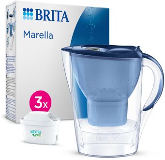 BRITA Marella Blauw 2,4L + 3 MAXTRA Pro ALL-IN-ONE waterfilters