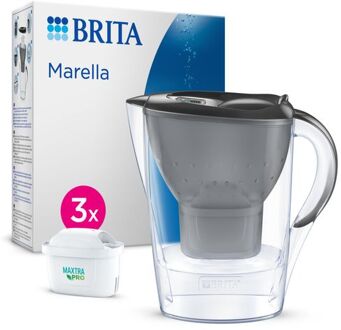 BRITA Marella Grafiet 2,4L + 3 MAXTRA PRO ALL-IN-1 waterfilters Grijs