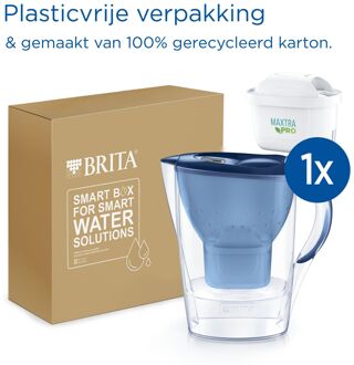 BRITA Marella Waterfilterkan 2,4L - Blauw - Inclusief 1 MAXTRA PRO Waterfilter - BPA-vrij, Duurzaam verpakt