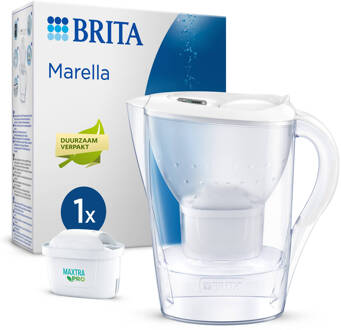 BRITA Marella Waterfilterkan Wit 2.4L - met 1 MAXTRA PRO AIO Filter - Duurzaam verpakt