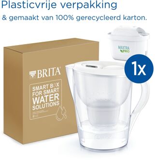 BRITA Marella XL Waterfilterkan 3,5L - Wit - Inclusief 1 MAXTRA PRO Waterfilter - BPA-vrij, Duurzaam verpakt