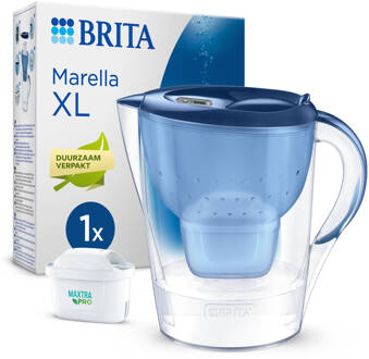 BRITA Marella XL Waterfilterkan Blauw 3.5L - met 1 MAXTRA PRO AIO Filter - Duurzaam verpakt