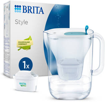 BRITA Style Waterfilterkan Blauw 2.4L - met 1 MAXTRA PRO AIO Filter - Duurzaam verpakt