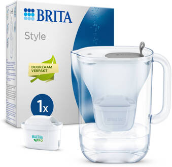 BRITA Style Waterfilterkan Grijs 2.4L - met 1 MAXTRA PRO AIO Filter - Duurzaam verpakt