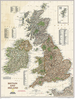 Britain And Ireland Executive Tubed Map