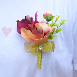 BRITNRY Bruidsboeket Handgemaakte Kunstmatige Bloem Roos Bruid Boeket Grote Kleine Bruidsmeisje Boeket Boutonnieres