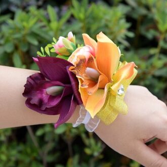 BRITNRY Bruidsboeket Handgemaakte Kunstmatige Bloem Roos Bruid Boeket Grote Kleine Bruidsmeisje Boeket Wrist Corsage