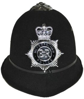 Britse politie helm - volwassenen - vilt - politiehelm - metropolitan - verkleedaccessoires