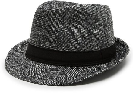 Britse Stijl Jazz Cap Mannen Brede Rand Fedora Hoed Winter Lente Mannelijke Outdoor Effen Kleur Panama Hoed grijs
