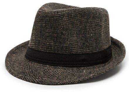 Britse Stijl Jazz Cap Mannen Brede Rand Fedora Hoed Winter Lente Mannelijke Outdoor Effen Kleur Panama Hoed koffie
