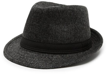Britse Stijl Jazz Cap Mannen Brede Rand Fedora Hoed Winter Lente Mannelijke Outdoor Effen Kleur Panama Hoed zwart