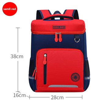 Britse Stijl Student Orthopedische Rugzak Voor Jongens Meisjes Primaire Schooltassen Meisjes Leuke Rugzakken Waterdichte Schooltas Mochila klein rood