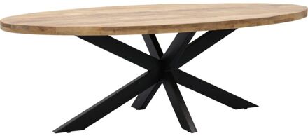 Brix LivingFurn - Ovale Eetkamertafel Mangohout - 160cm - Bruin