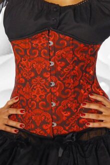 Brocaat Satijn onderborst Korset (S & M) - Maat: M