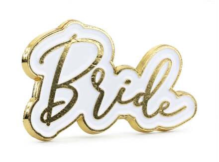 Broche Bride Goud/Wit Wit - Transparant, Goud - Brons