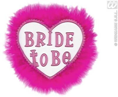 Broche wit 'bride to be' Roze