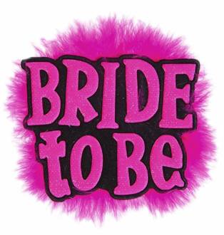Broche zwart 'Bride to Be' Roze