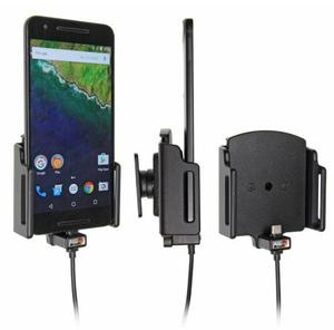 Brodit Universele Telefoonhouder Auto 75 - 89mm Dashboard met Usb C Oplader