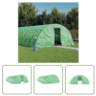 Broeikas - 10x5x2.3m - Groen - PE en gegalvaniseerd staal