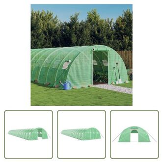 Broeikas 22x4x2 m - Groen - PE - gegalvaniseerd staal