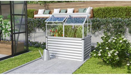 Broeikas Gaia Jumbo Zincalume Geanodiseerd Aluminium Plaatstaal + Kristalhelder Veiligheidsglas