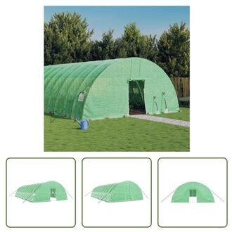 Broeikas - Groen - 12 x 6 x 2.85 m (L x B x H) - PE - gegalvaniseerd staal - Met roldeur en