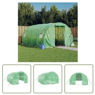 Broeikas - PE en gegalvaniseerd staal - 4 x 3 x 2 m - Groen