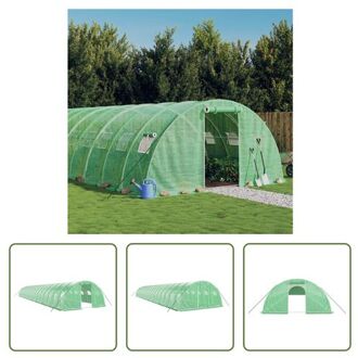 Broeikas XL - Groen PE - 18 x 4 x 2 m - Robuust staal - Praktisch ontwerp