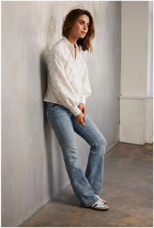 Broek flair denim 7620 vintage blue Blauw - S