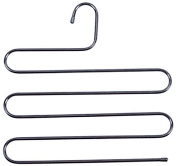 Broek Hanger Multi-layer S-Stijl Jeans Broek Organizer Closet Rack Space Saver Hxbc zwart