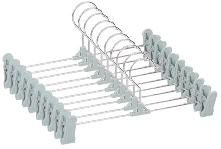 Broek Hangers, 10 Pack Rok Hangers Met Aanpassing Plastic Grip Broek Hangers N7MD Blauw